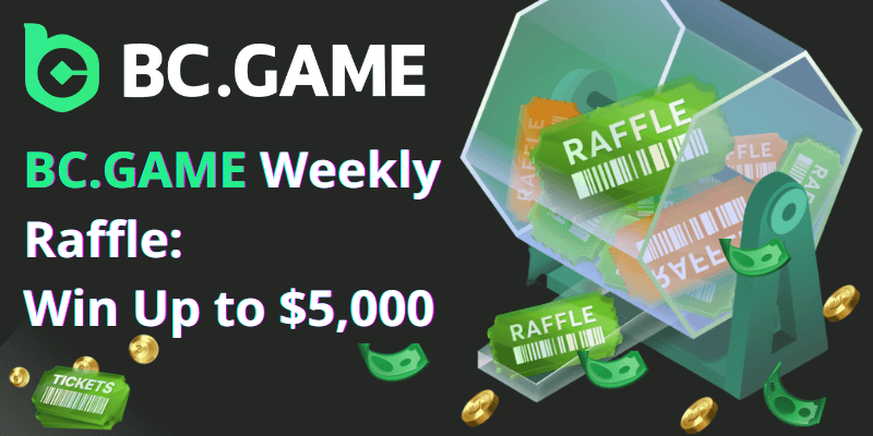 weekly raffle promotion at bc game casino