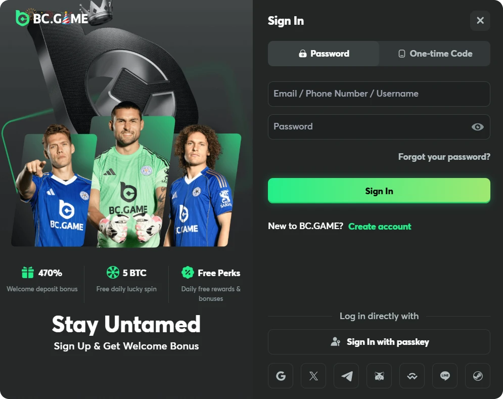 sign in to bc game casino