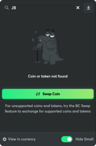 jb coin not found on bc game
